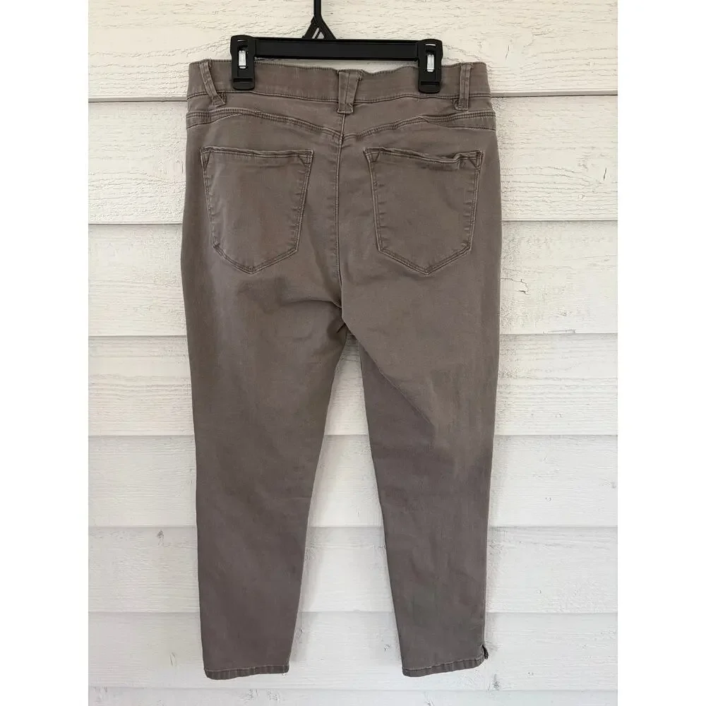 Wit & Wisdom Ab-Solution Skinny Jeans Taupe Brown Mid Rise Stretch Denim Size 4 - Picture 7 of 8